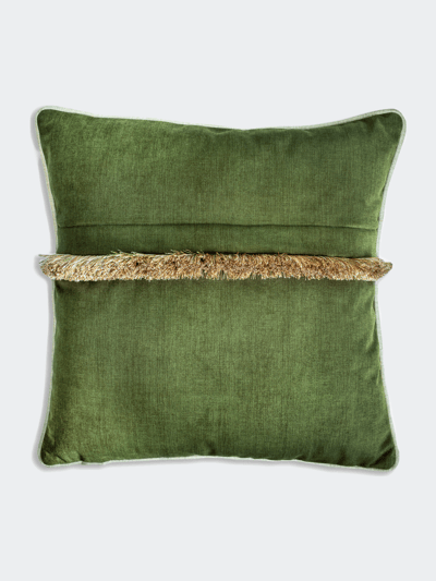 22 Maggio Istanbul Autunno Olive Green Velvet Decorative Pillow With Fringe product