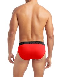 (X) Sport Mesh No-Show Brief 3-Pack - Fiery Red/Electric Blue/Safety Yellow