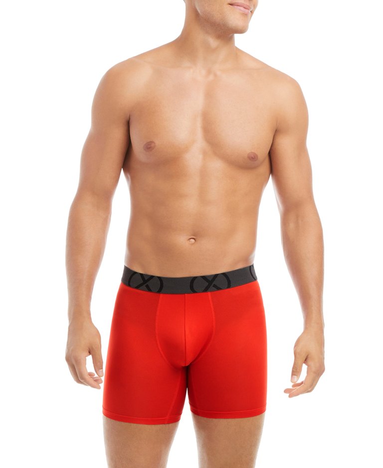 (X) Sport Mesh | 6" Boxer Brief 3-Pack - Fiery Red/Electric Blue/Safety Yellow