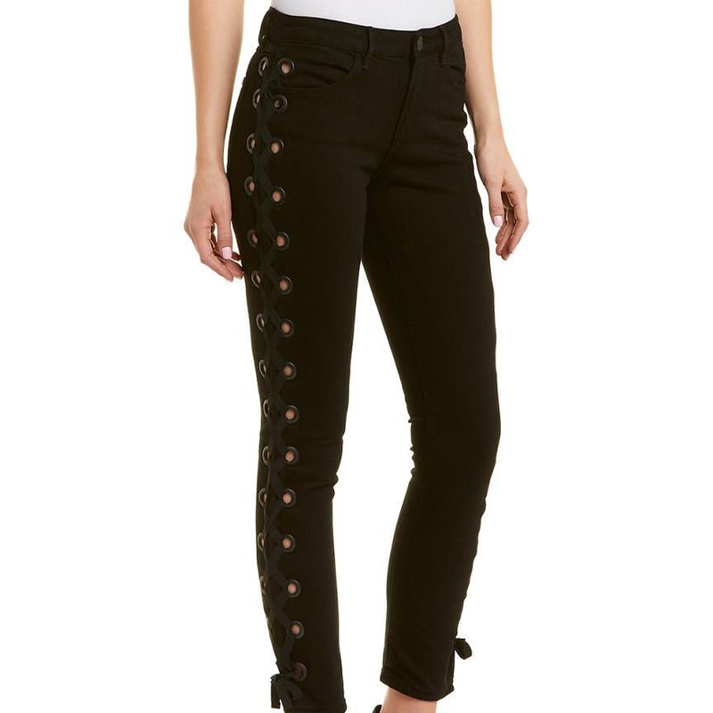 Shop 3x1 Women's Lacy Midway Skinny Lace Up Jeans Cropped In Black