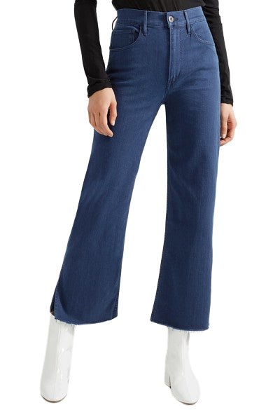 Shop 3x1 Women's W4 Shelter Wide Leg Crop Arrow Jeans In Blue