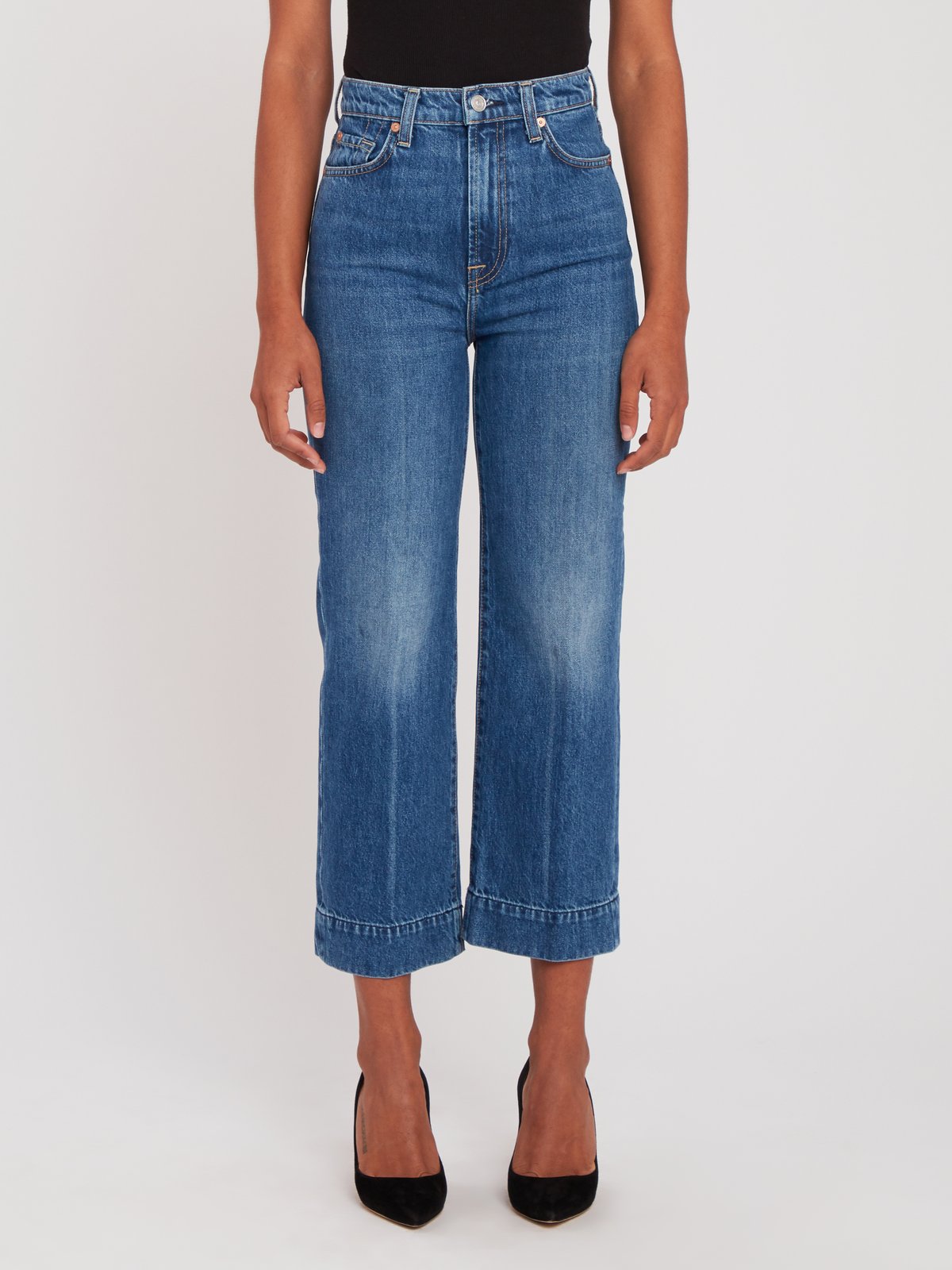 7 For All Mankind Baby Jo High Rise Crop Wide Leg Jeans Verishop