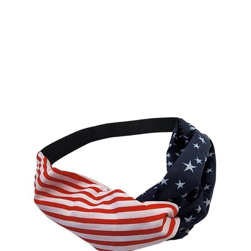 A Blonde And Her Bag American Flag Headband In White