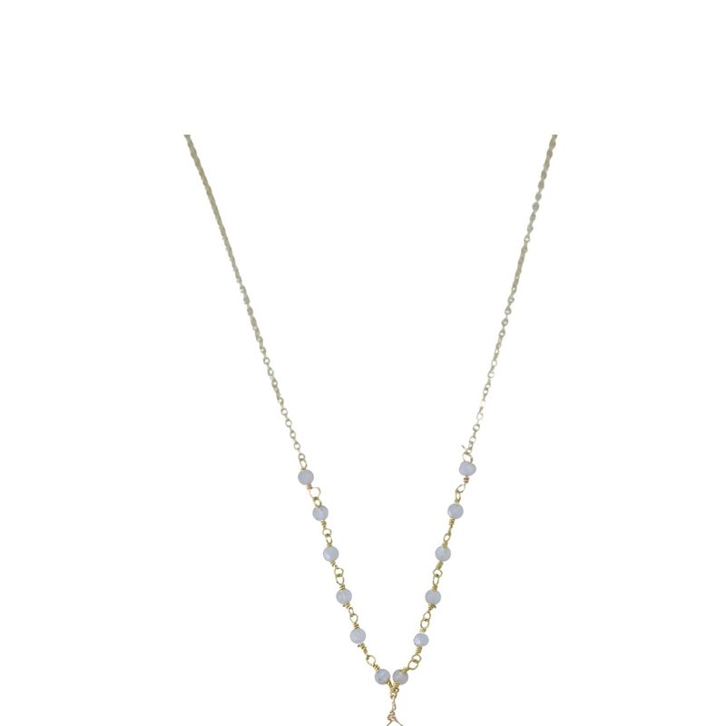 A_blonde_and_her_bag_jewelry Beaded Bailey Necklace In Moonstone In White
