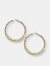 Champagne Crystal and Gold Beaded Hoop Earring - Gold