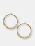 Champagne Crystal and Gold Beaded Hoop Earring