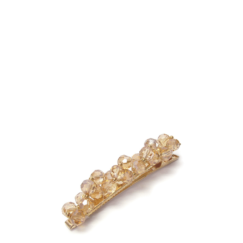 A_blonde_and_her_bag_jewelry Champagne Crystal Hair Clip In Brown