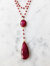 Double Diana Denmark Necklace in Ruby with Ruby Drop