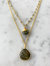 Double Jill Necklace with Gold Labradorite Chain and Labradorite Pendant