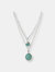 Double Jill Necklace with Silver Chalcedony Chain and Chalcedony Pendant