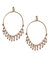 Gold Dangle Hoop Earring with Pink Crystal Accent