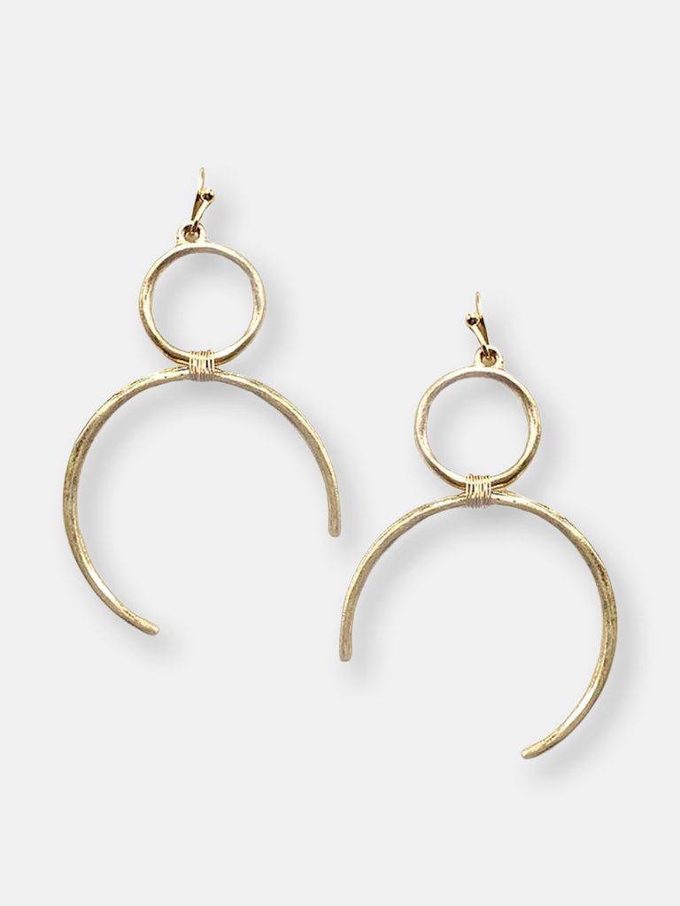 Gold Semi Hoop Earring - Gold