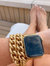 Gold Textured Double Thick Metal Chain Toggle Bracelet