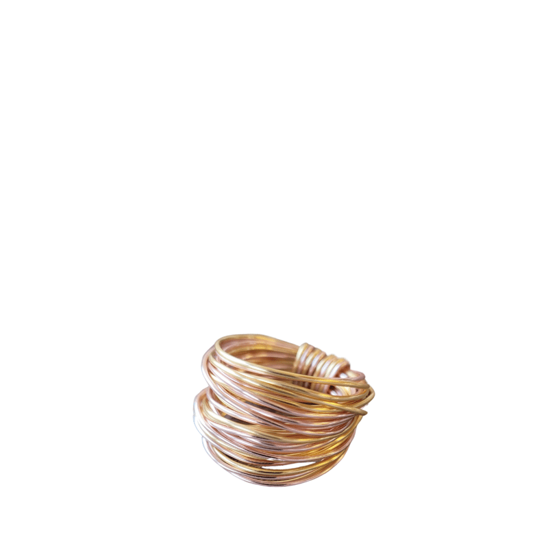 Shop A Blonde And Her Bag Marcia Wire Wrap Ring In Rose Gold With Gold In Pink