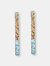 Mint Green Dipped Gold Hammered Bar Earring