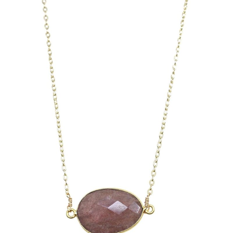 A Blonde And Her Bag Mrs. Parker Necklace In Cherry Quartz In Gold