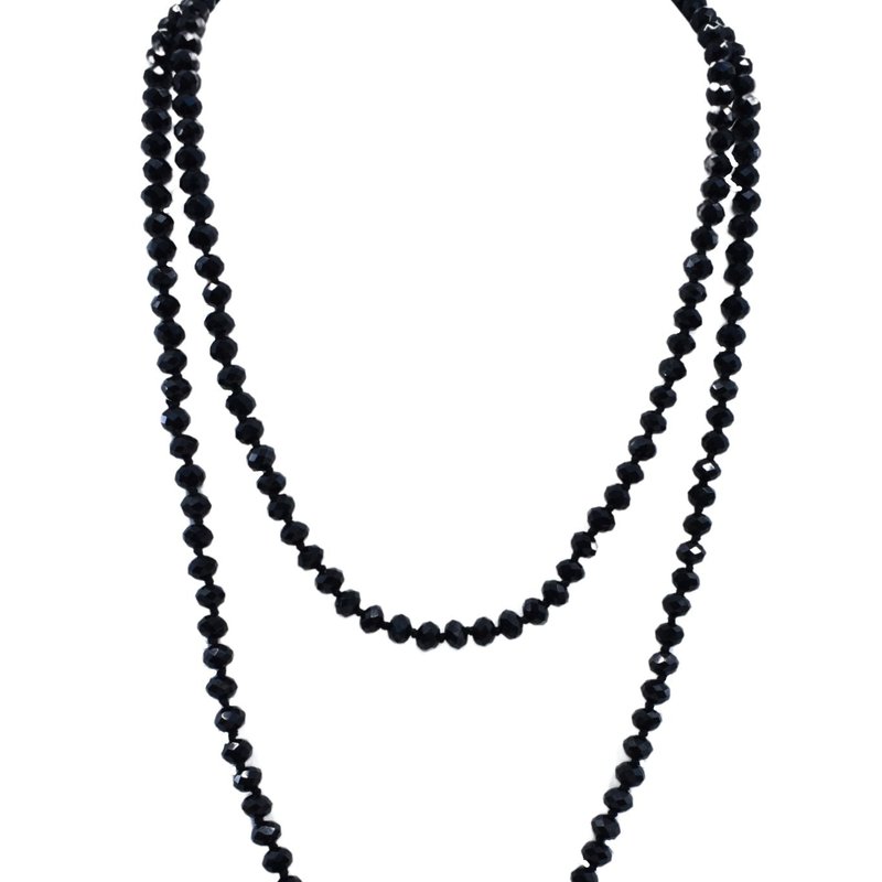 A_blonde_and_her_bag_jewelry Night Sky Black Crystal Beaded Necklace