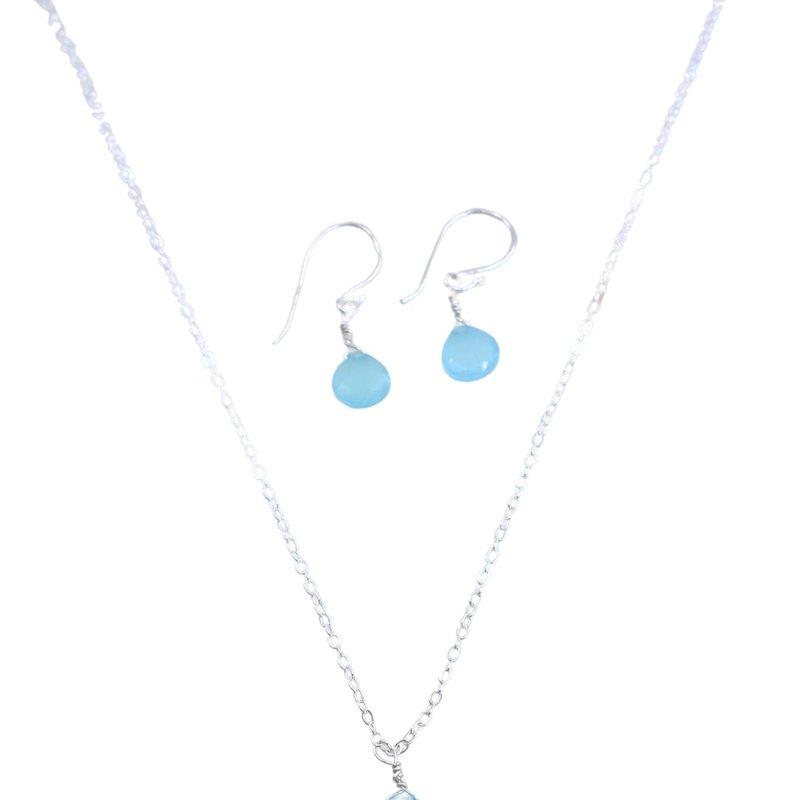 A_blonde_and_her_bag_jewelry The Bailey Set In Chalcedony And Sterling Silver In Blue