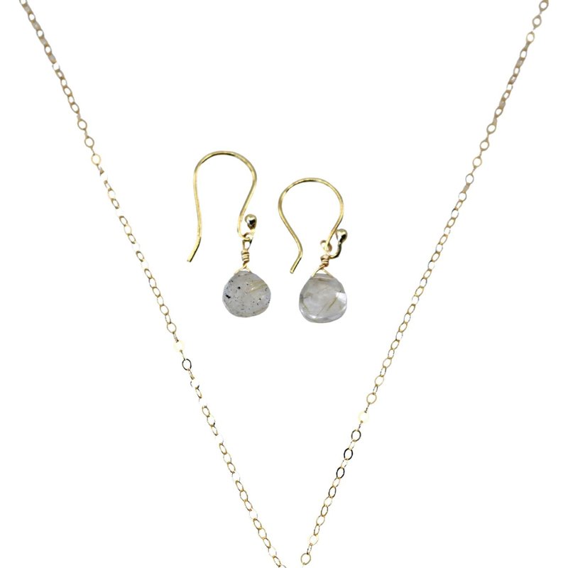 A_blonde_and_her_bag_jewelry The Bailey Set In Golden Rutilated Quartz And Vermeil In Grey
