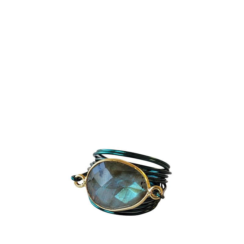 Shop A Blonde And Her Bag Torrey Ring In Green With Labradorite