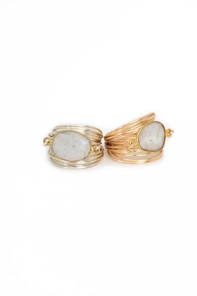 A Blonde And Her Bag Torrey Ring In Moonstone In Gold
