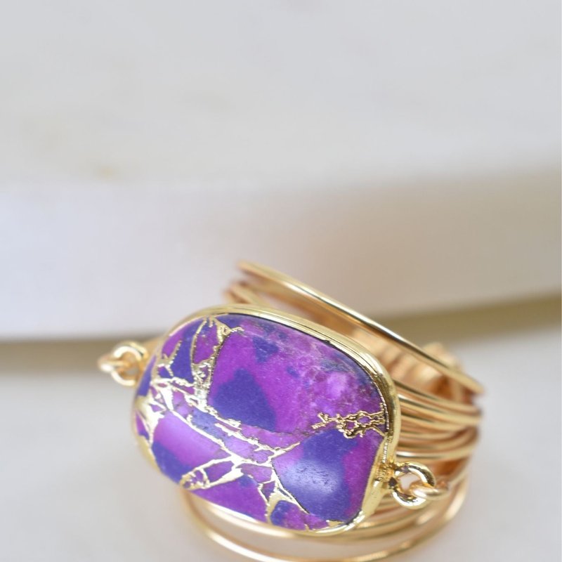 A Blonde And Her Bag Torrey Ring In Purple Mojave Copper In Gold
