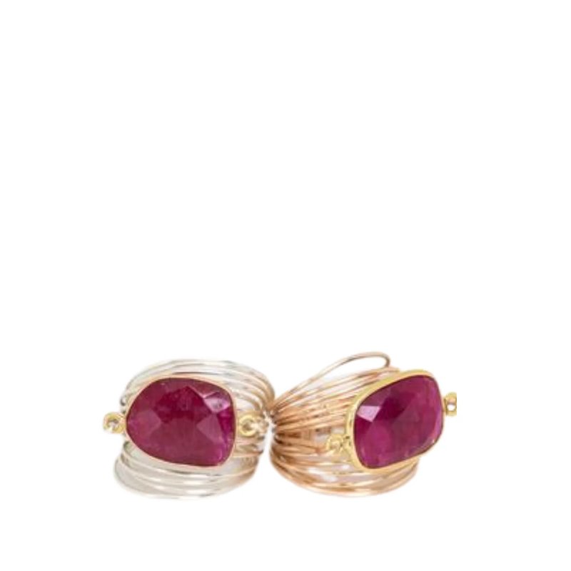 A Blonde And Her Bag Torrey Ring In Ruby In Gold