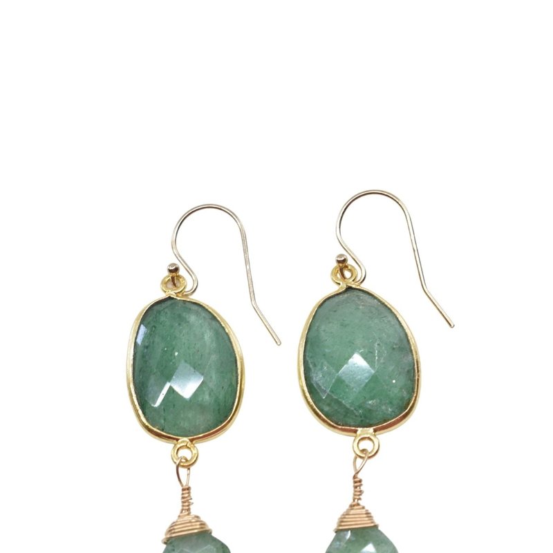 A_blonde_and_her_bag_jewelry Victoria Ojai Earring In Strawberry Quartz In Green