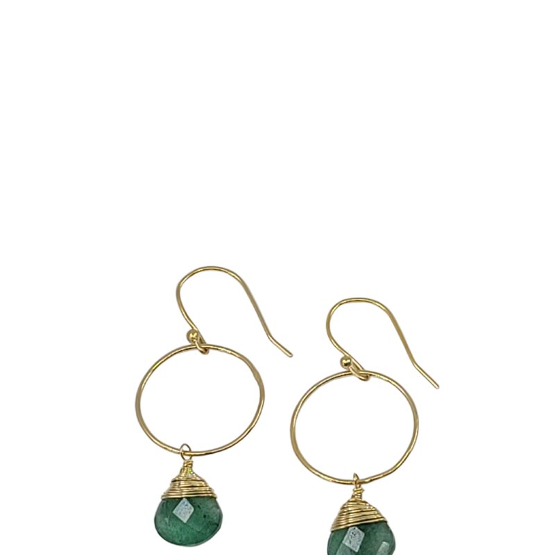 Shop A Blonde And Her Bag Yuliya Earring In Strawberry Quartz In Green