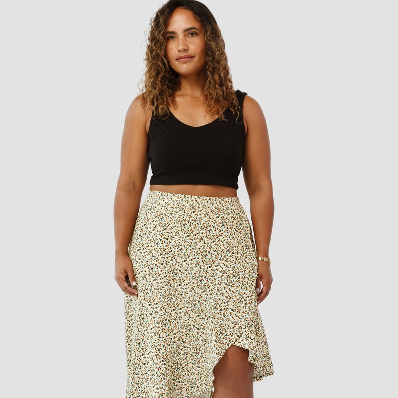 Shop Aam The Label The Cascade Skirt In Yellow