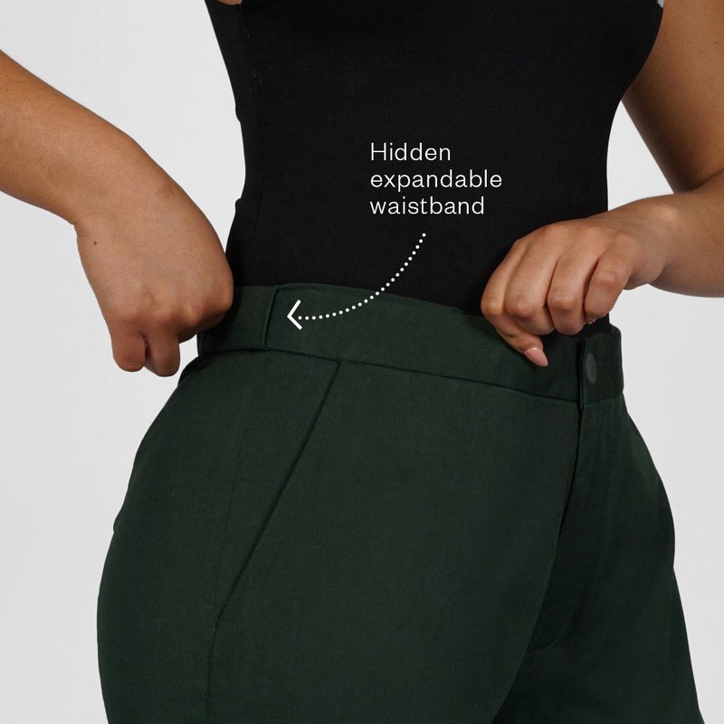 Shop Aam The Label The Flex Waist Pant In Green