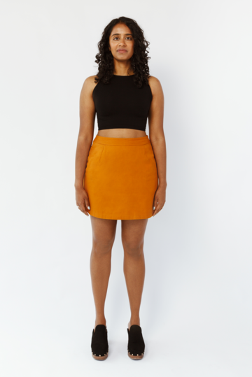 Shop Aam The Label The Mini Skirt In Orange