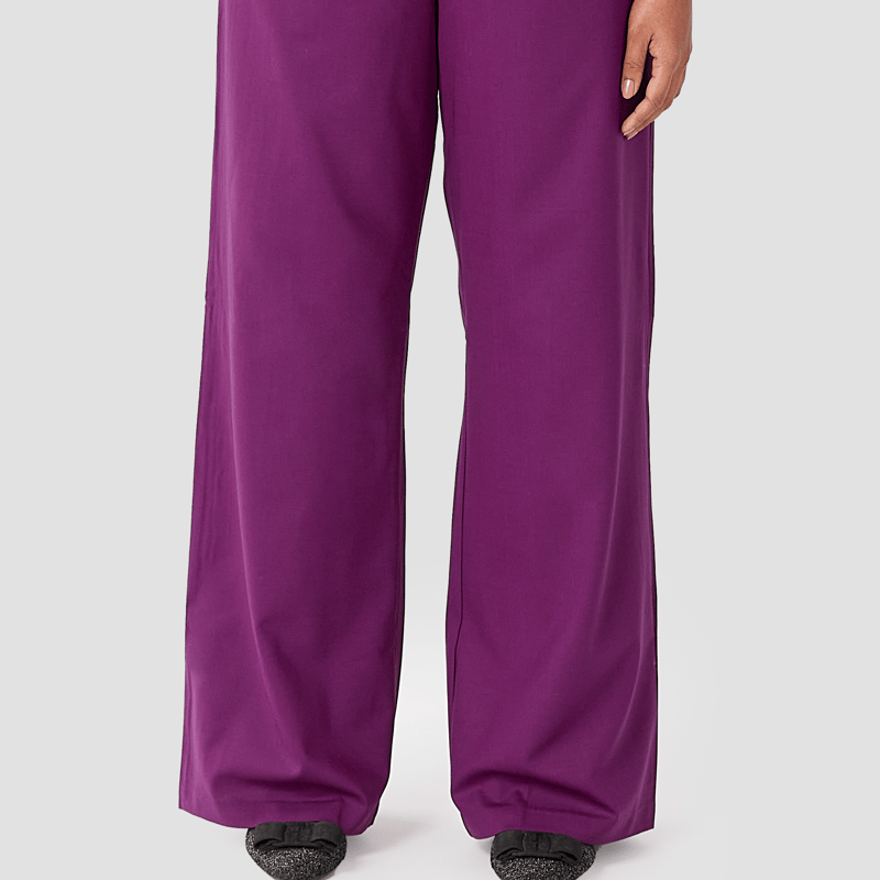 Shop Aam The Label The Wool Wide Leg Pant In Purple