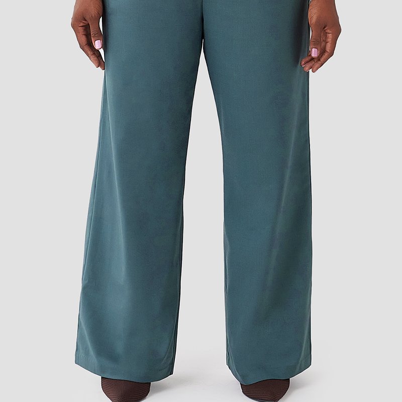 Shop Aam The Label The Wool Wide Leg Pant In Blue
