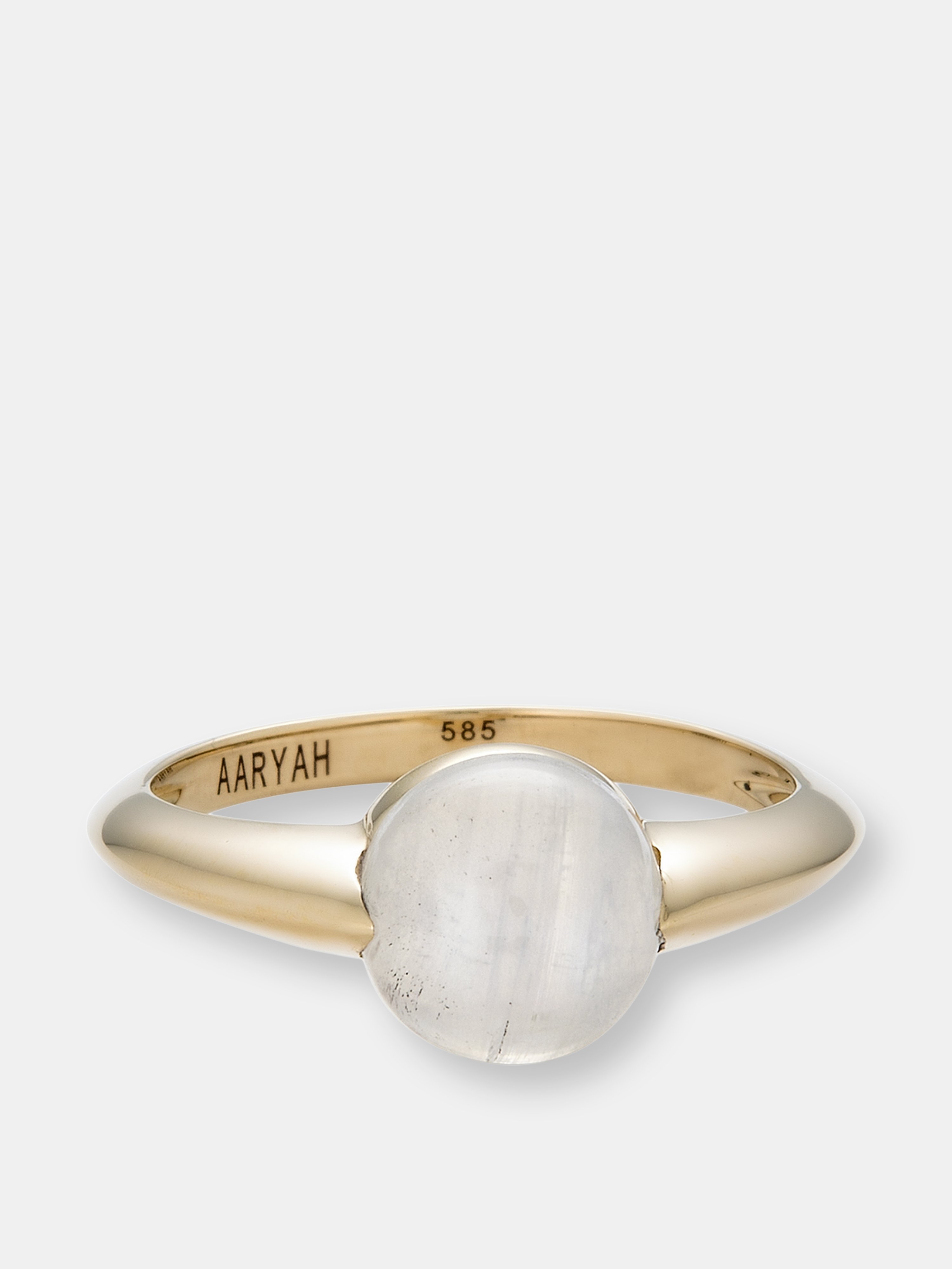 Aaryah Avan Moonstone 14kt Gold Ring In White