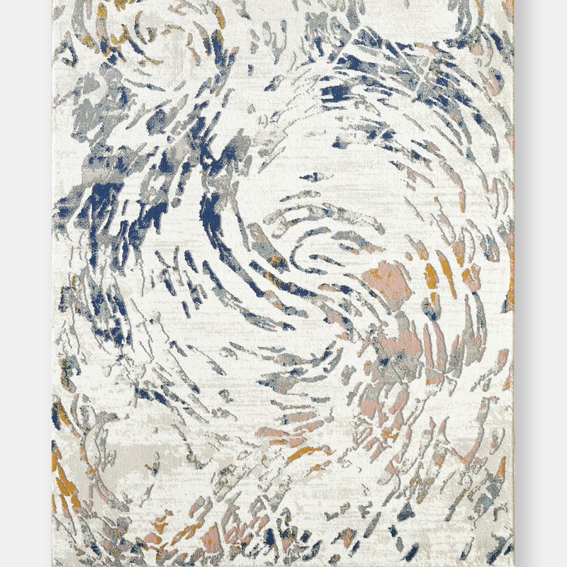 Abani Rugs Porto Contemporary Swirl Light And Burnt Area Rug In Brown