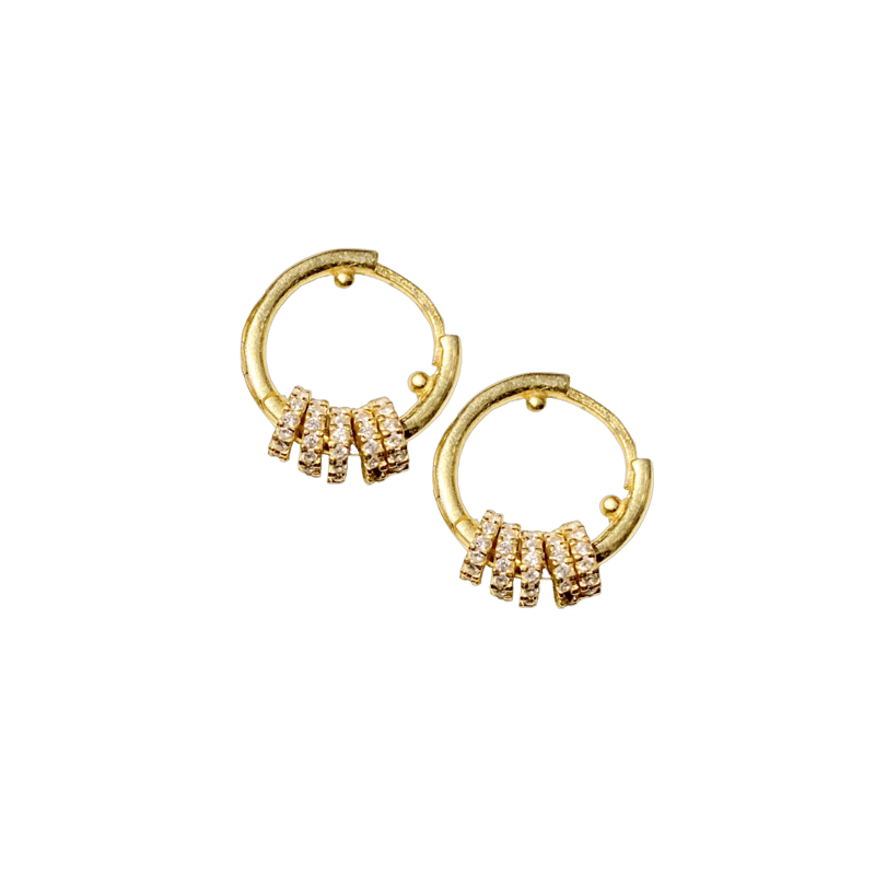 Nus Diamond Huggie Earrings In Gold