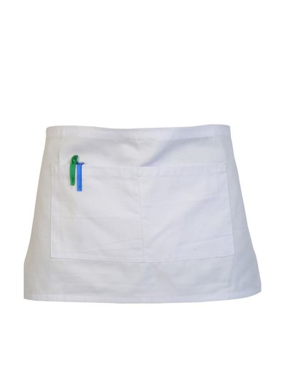 Absolute Apparel Absolute Apparel Adults Workwear Waist Apron With Pocket (Pack of 2) (White) (One Size) product