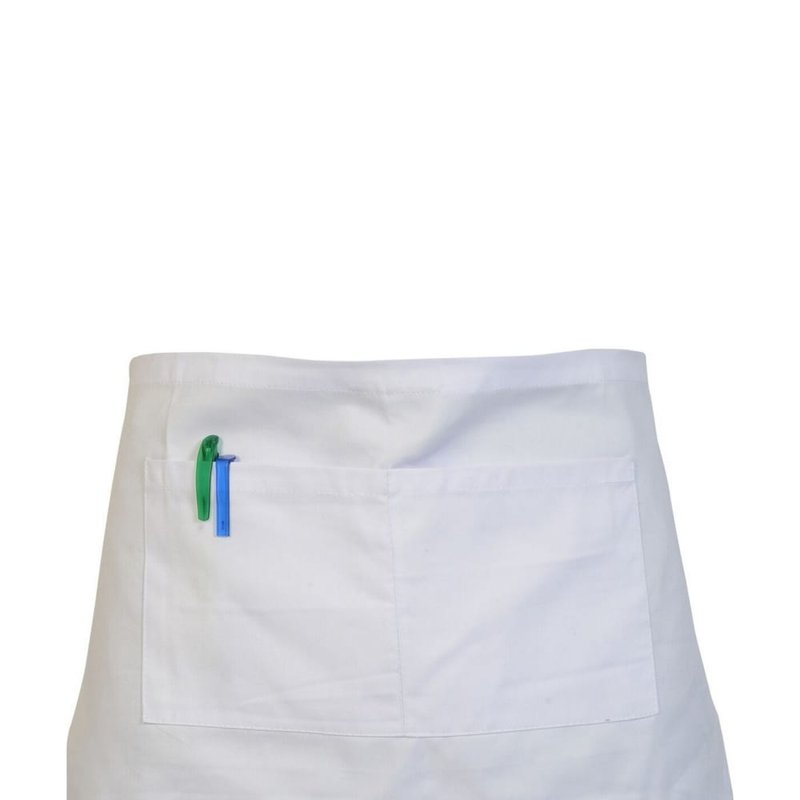 Absolute Apparel Adults Workwear Waist Apron With Pocket (pack Of 2) (white) (one S