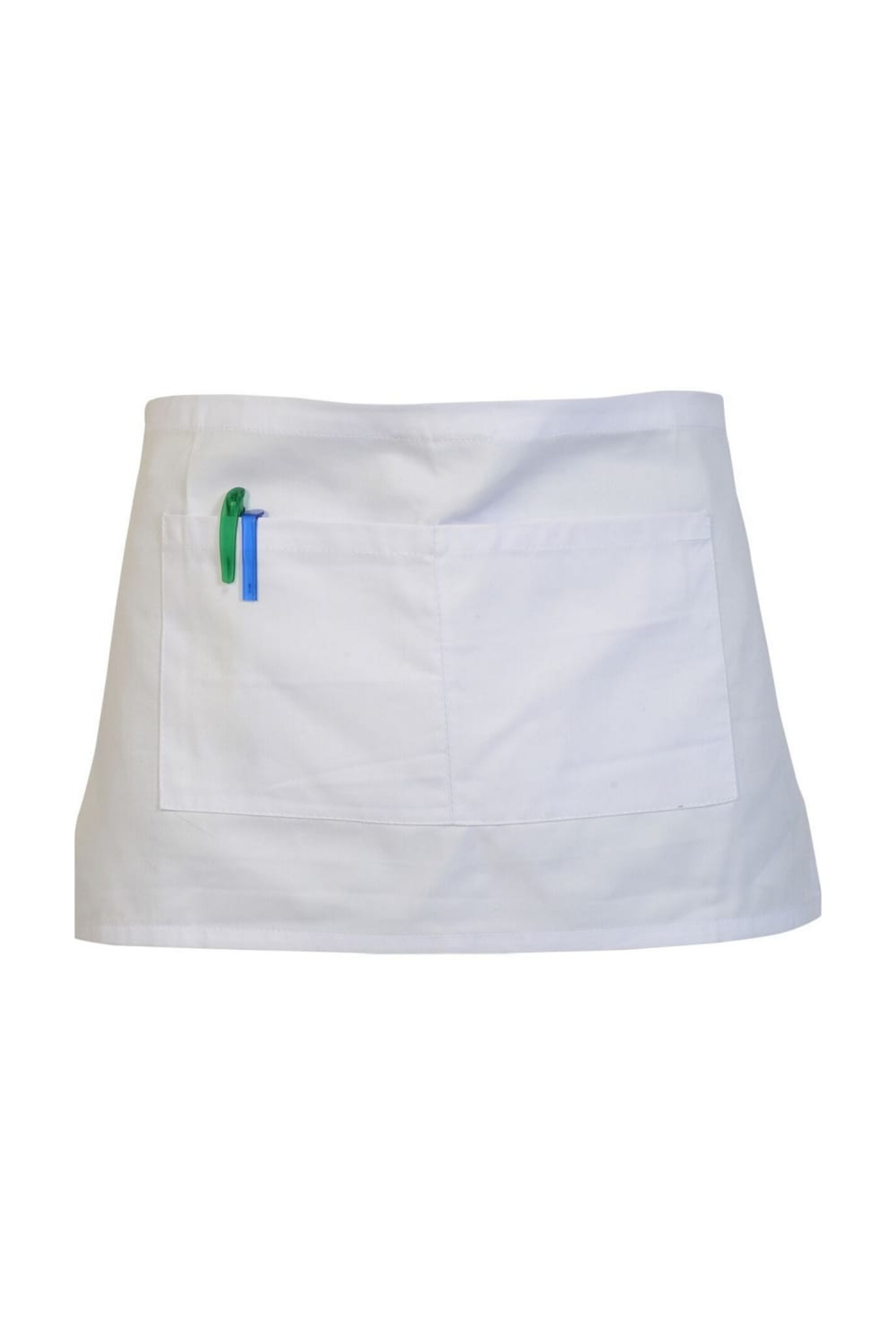 ABSOLUTE APPAREL ABSOLUTE APPAREL ADULTS WORKWEAR WAIST APRON WITH POCKET IN WHITE