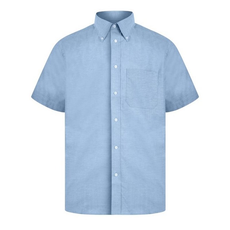 Absolute Apparel Mens Short Sleeved Oxford Shirt (light Blue)