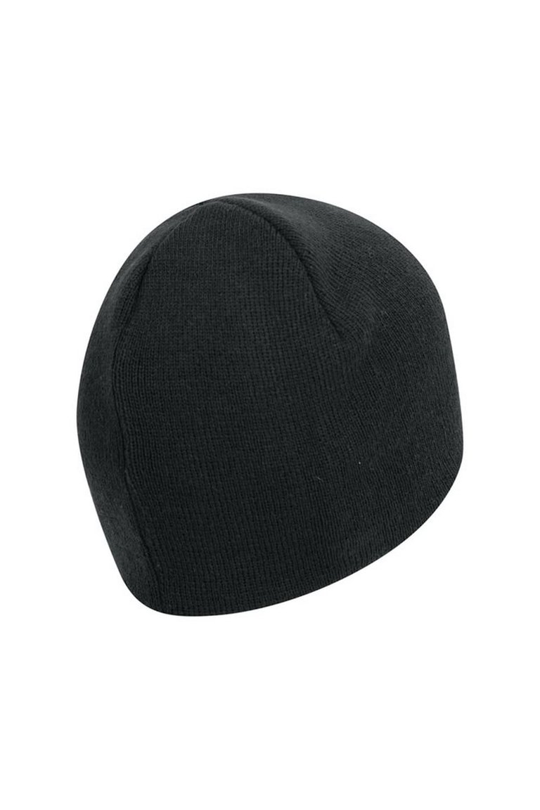 Adults Cap Knitted Ski Hat Without Turn Up - Black