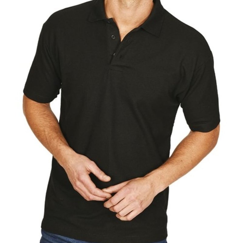 Absolute Apparel Mens Pioneer Polo T-shirt In Black