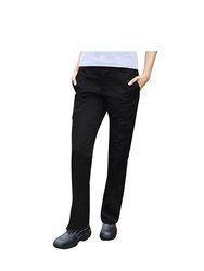Womens/Ladies Cargo Workwear Trousers - Black - Black
