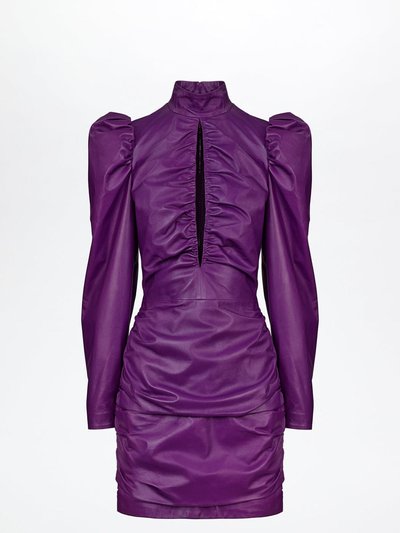 Acedecor Voluminous Sleeve Leather Dress product