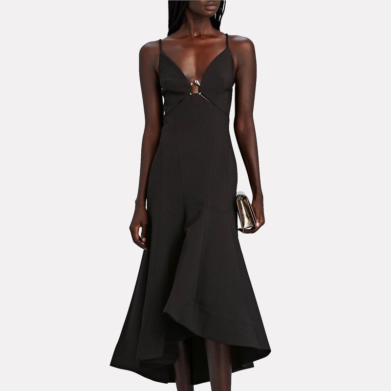 Shop Acler Marine Sleeveless Midi Dress In Black