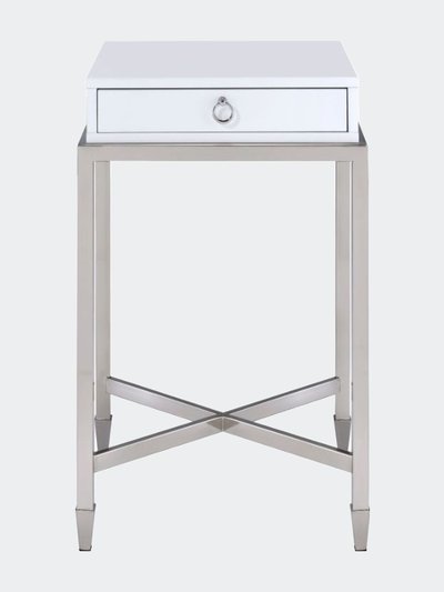 ACME Furniture Belinut End Table, White & Brushed Nickel product
