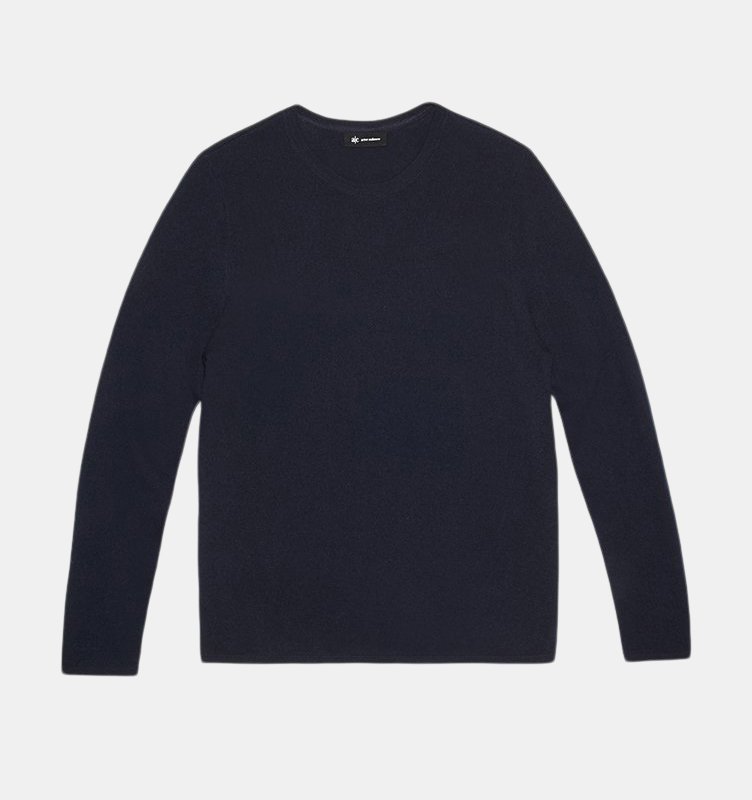 Active Cashmere Mens Long Sleeve In Nero Navy