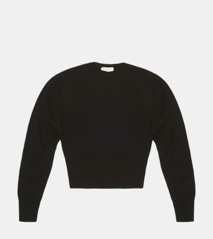 Active Cashmere Womens Standard Crop Sweater In Black