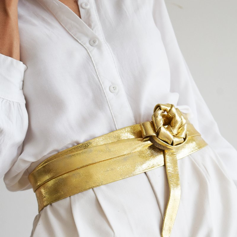 Shop Ada Collection Classic Wrap Belt In Yellow